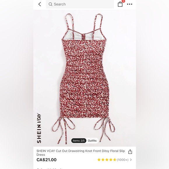 Red Flower Dress - Picture 2 of 4